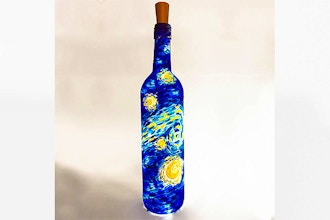 Paint Nite: Starry Night Wine Bottle With Fairy Lights